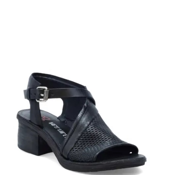A.s.98 Keldon Sandal In Black Leather Size 6-6.5 - Picture 1 of 15